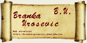 Branka Urošević vizit kartica
